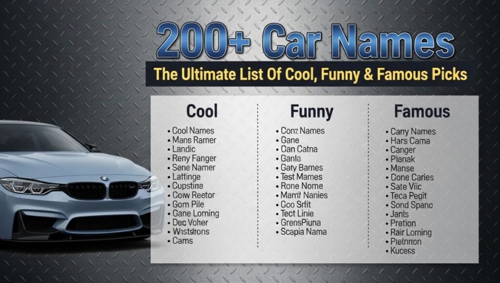 200+ Car Names The Ultimate List Of Cool & Famous Picks