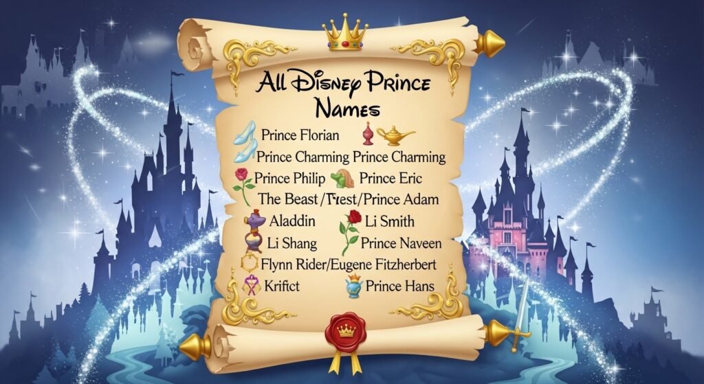 All Disney Prince Names