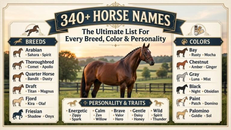 340+ Horse Names : The Ultimate List For Every Breed Color & Personality