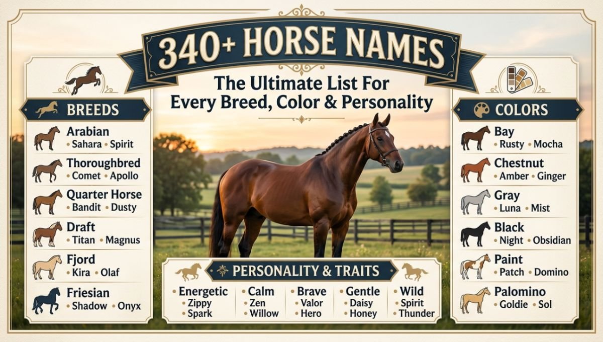 340+ Horse Names : The Ultimate List For Every Breed Color & Personality