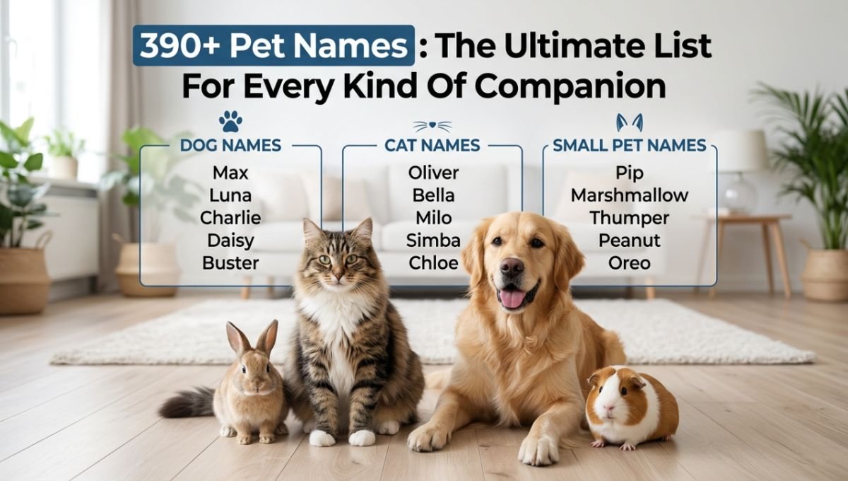 390+ Pet Names : The Ultimate List For Every Kind Of Companion